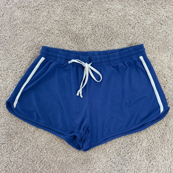 eye candy Pants - Eye Candy Royal Blue Athletic Dolphin Shorts White Side Stripe Size M Drawstring